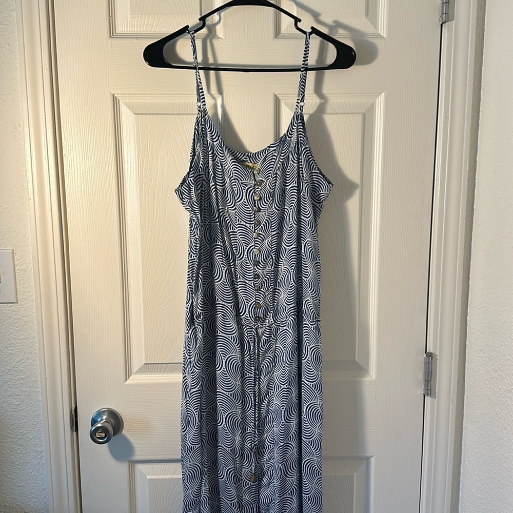 Blue and white maxi